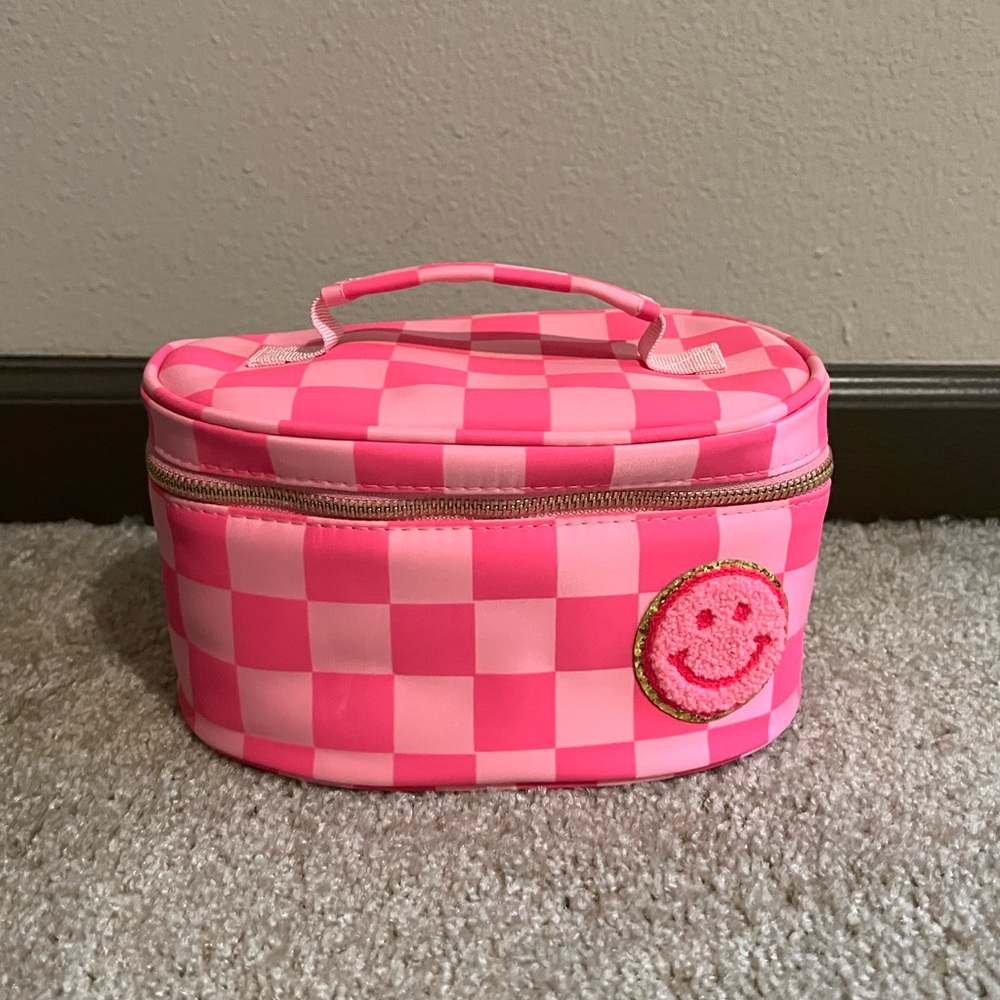 Target Pink Checkered Cosmetic Case